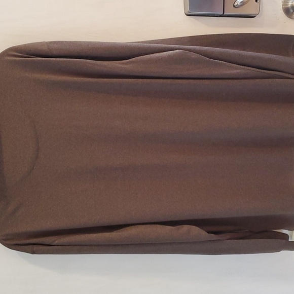 Haggar  NWT LS brown Heather quick dry easy care top size large 100% polyester - Picture 6 of 8